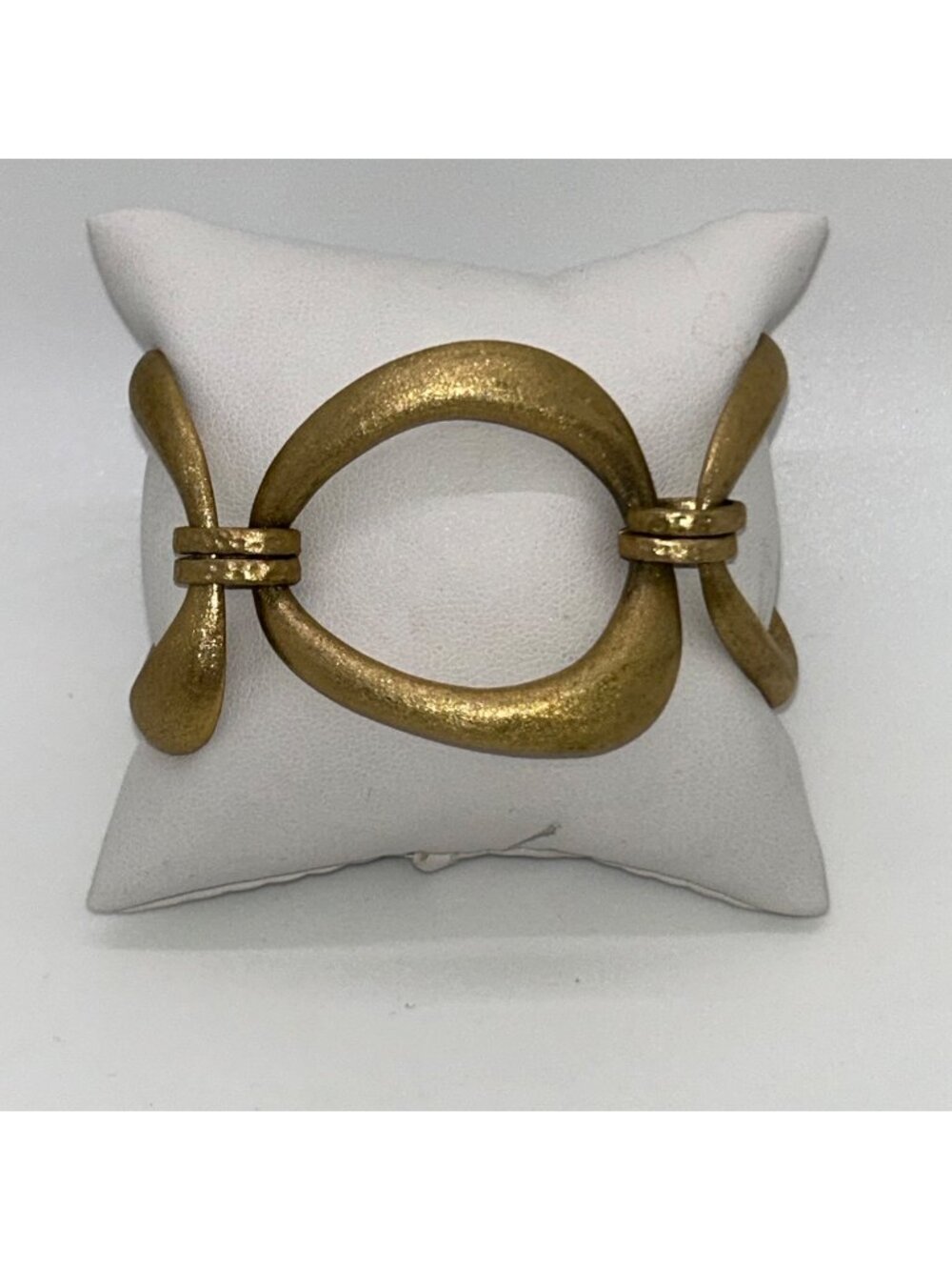Rivka Friedman Brushed Gold-tone Oval Link Bracelet Clad Textured Statement